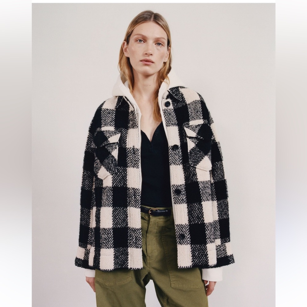 Nili Lotan‎ Lenore Barn Coat Wool Blend Oversized Shacket S